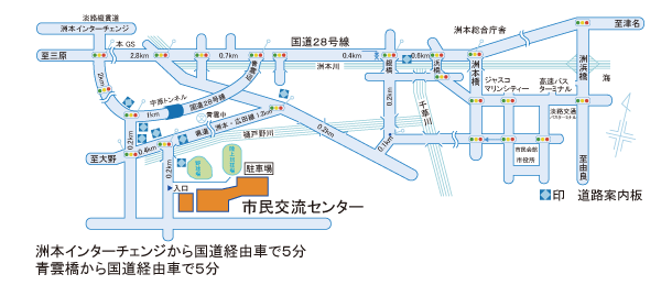 洲本市市民交流センターのアクセスマップ